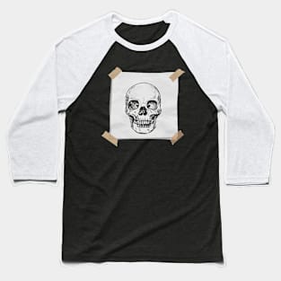 Skull on paper design Baseball T-Shirt